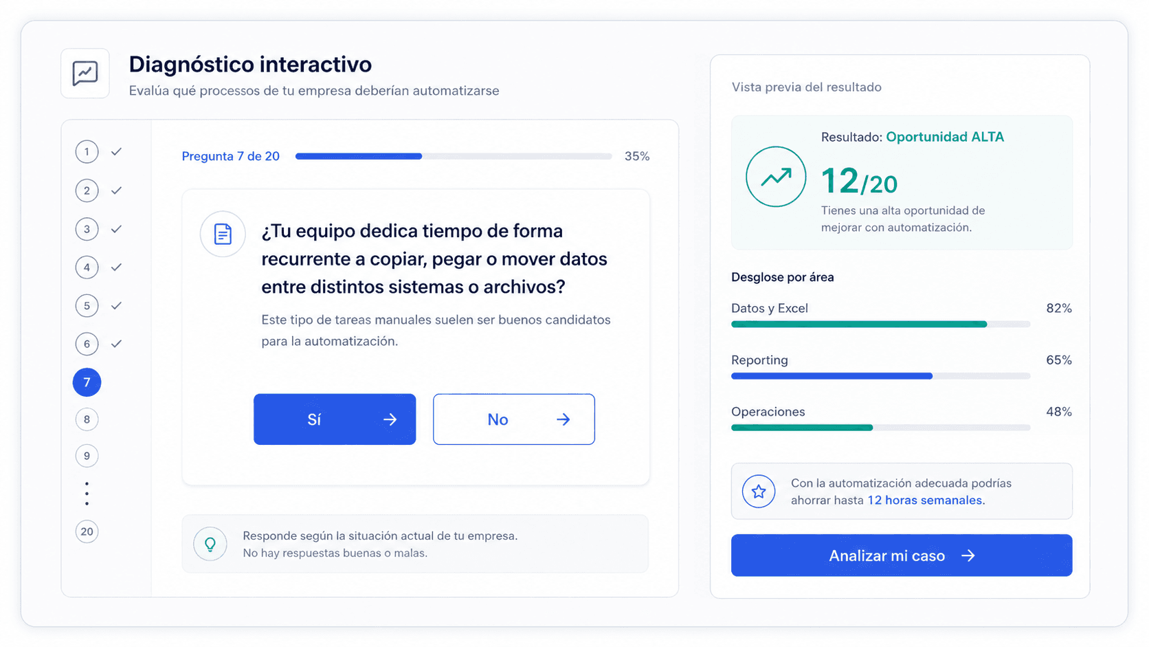 Vista del diagnóstico interactivo — pendiente de sustituir