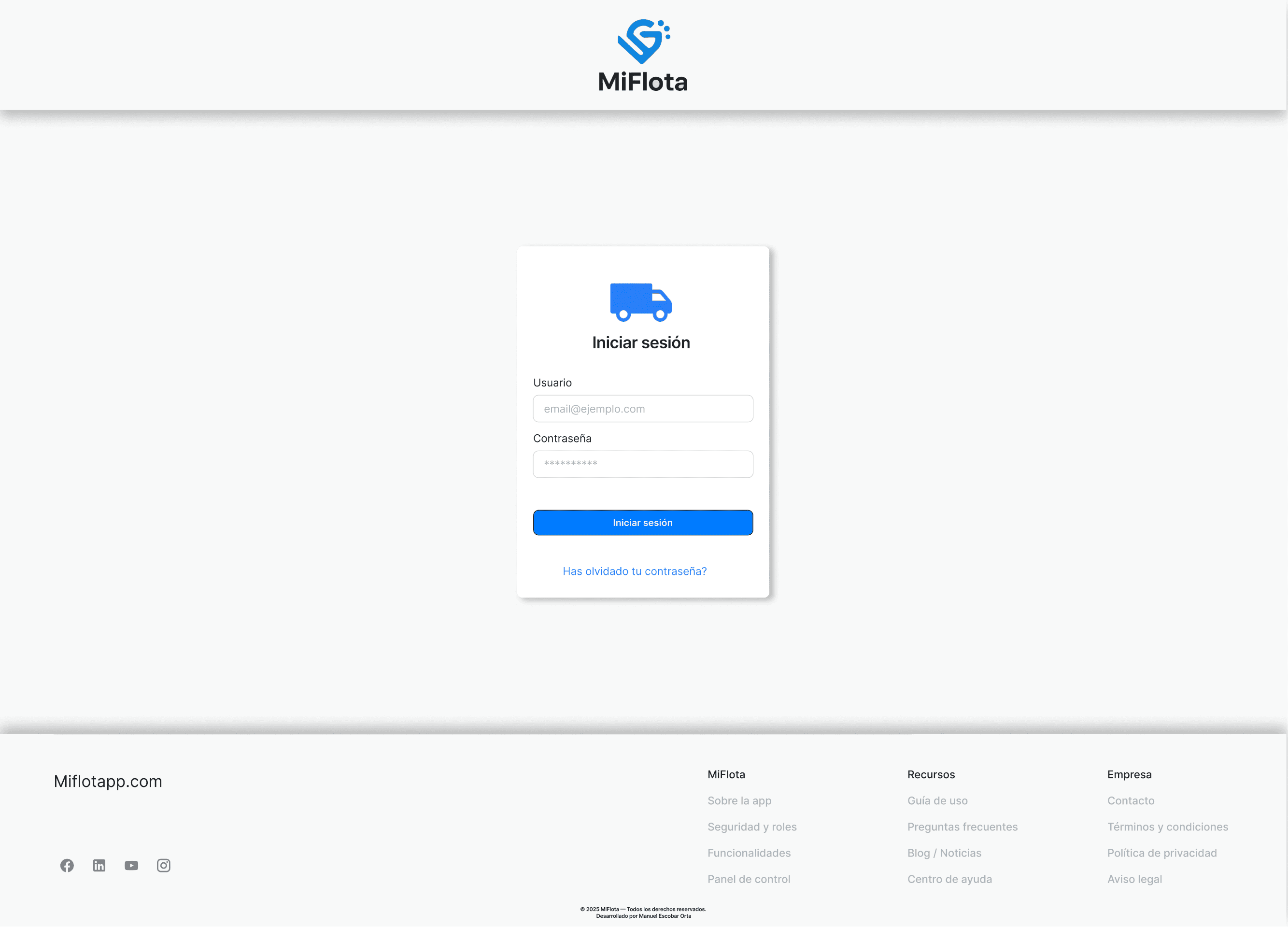 Login — acceso y experiencia limpia